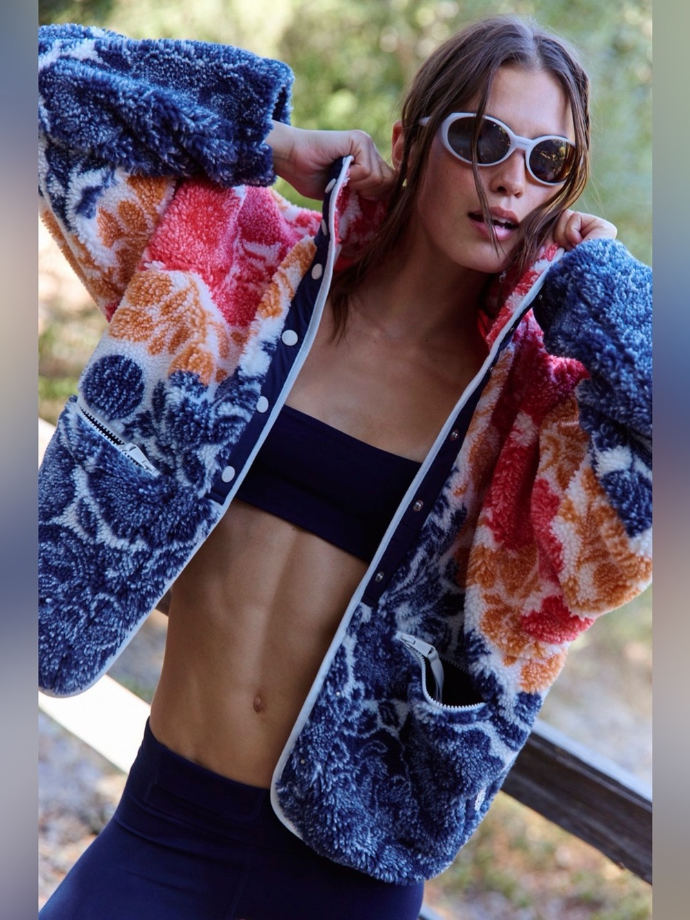 Free People Movement Hit The Slopes Printed Fleece Jacket